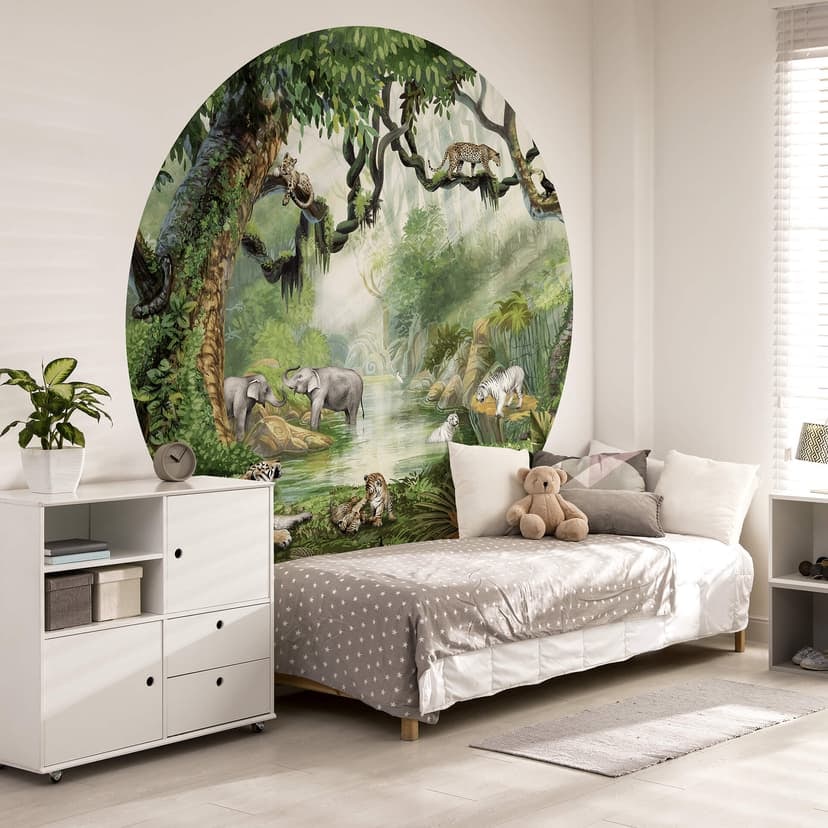 Kikki Belle - Koty w dżungli - Fototapeta okrągła - tapeta flizelinowa/tapeta flizelinowa samoprzyle