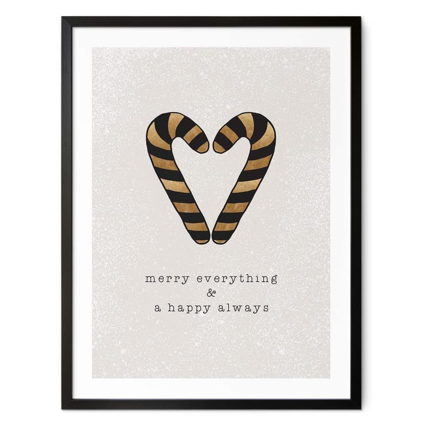 Plakat świąteczny - Candy canes Merry Everything & Happy Always - Orara Studio