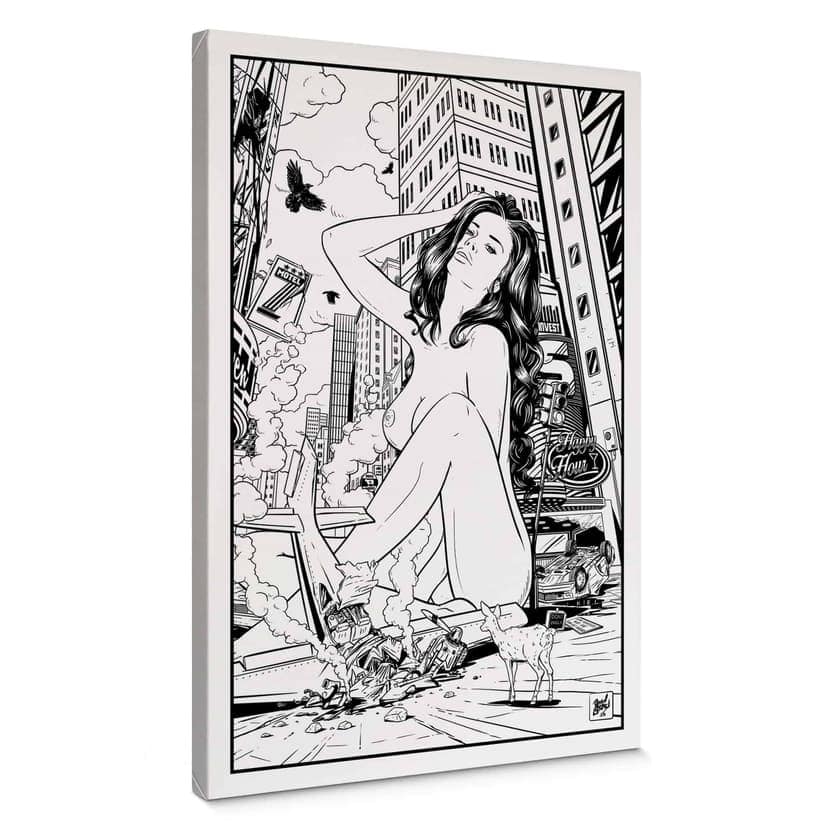 Obraz na płótnie Drawstore - Disaster Pin Up Plane Crash