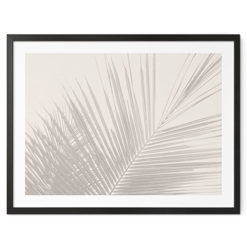 Minimalistyczny Plakat - liście palmy w lnianym stylu - Bloomery Decor