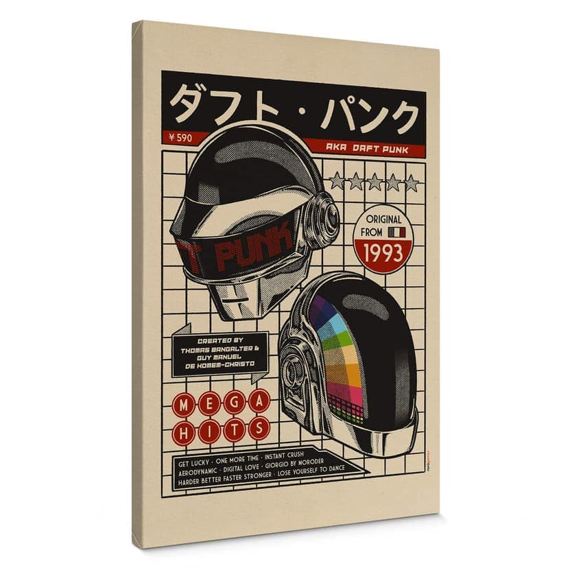 Pop-artowy wydruk na płótnie inspirowany Daft Punk - Gomes