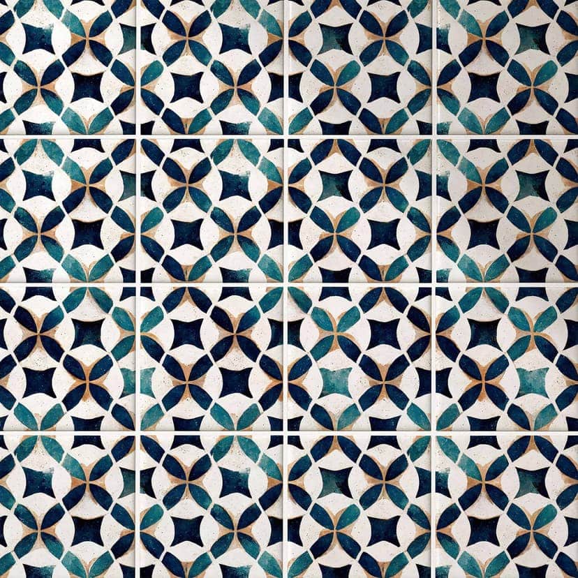Naklejki na płytki portugalski wzór Azulejo - Treechild - Zestaw 12 sztuk
