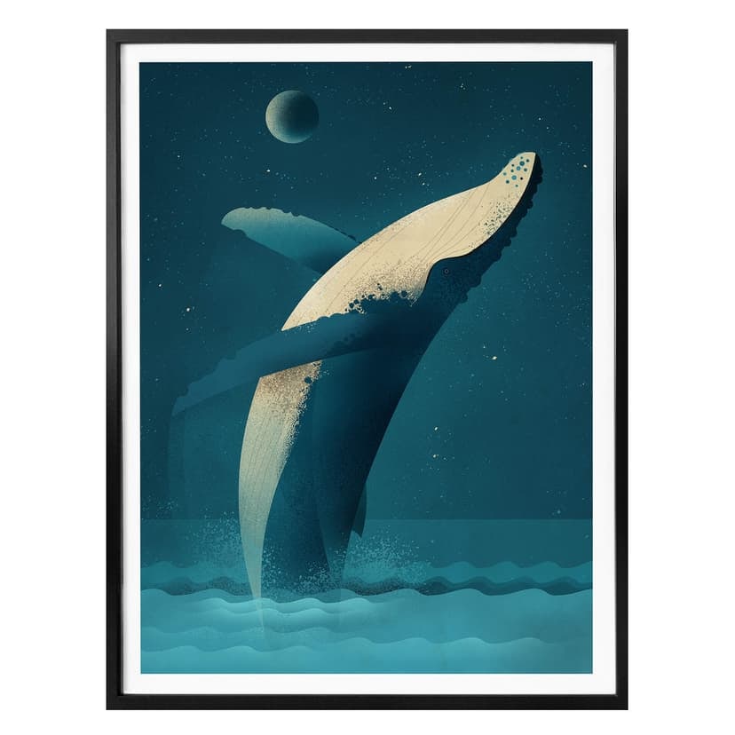 Plakat brązowy - wieloryb humbak
