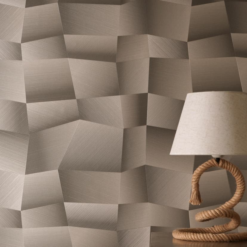 Tapeta z włókniny Damian Refined Dimensions 3D geometryczna szary metalik - nowoczesna tapeta teksturowana