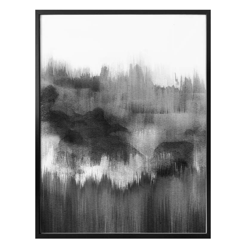 Plakat Nouveauprints - Akwarela pociągnięcia pędzlem (czarny)