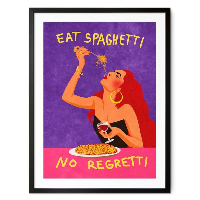Plakat Spaghetti i wino - Oltmanns