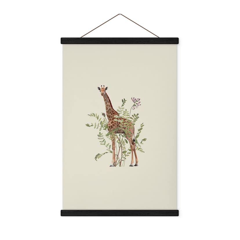 Obraz tkaniny z żyrafą w kwiaty - Frida Floral Studio