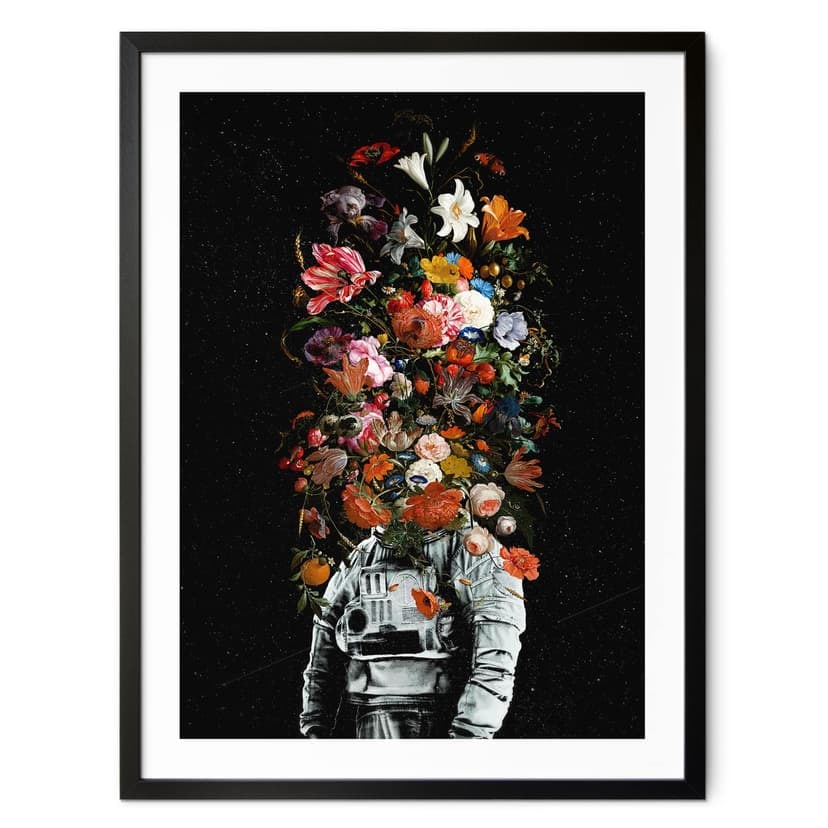 Plakat astronauta z kompozycją kwiatową - Nicebleed