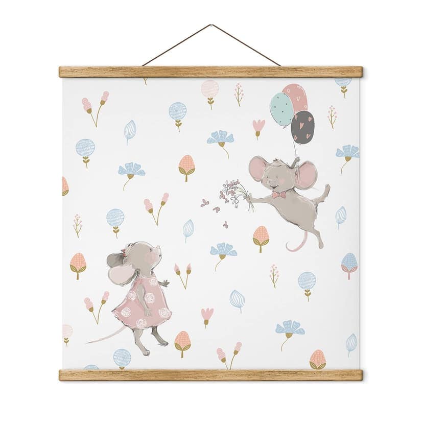 Obraz tkaniny Małe myszki z balonami - UN Designs