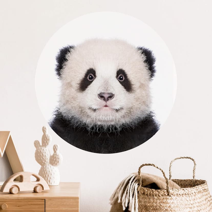 Naklejka na ścianę Sisi & Seb - Baby Panda - okrągła