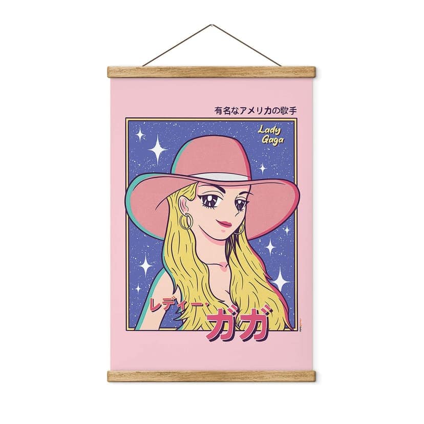 Obraz tkaniny anime dziewczyna "Lady Gaga" - Gomes
