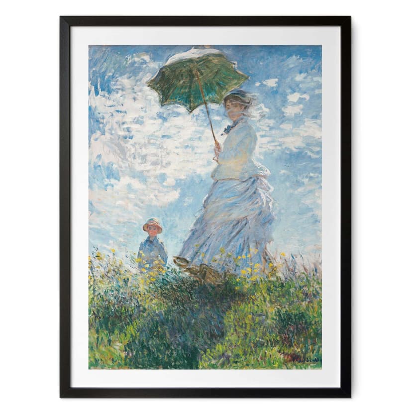 Plakat Monet - Kobieta z parasolem - Madame Monet i jej syn