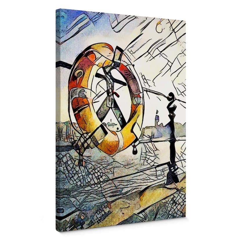 Obraz na płótnie Zamart - Kandinsky spotyka Hamburg w porcie