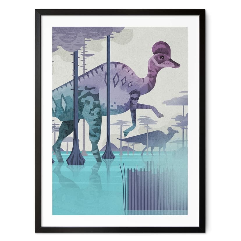 Plakat Corythosaurus - brązowy