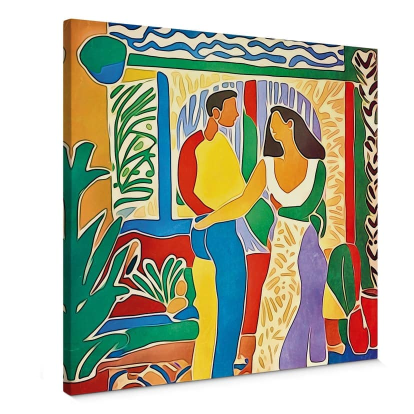 Obraz na płótnie Lovers - Inspired by Matisse - Zamart - Square