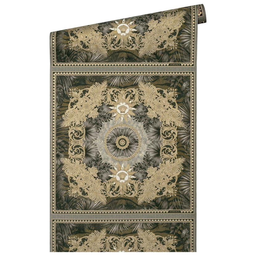 Versace Home włóknina tapeta dżungla brązowy złoty luksusowy wzór tapeta tapeta liście palmy