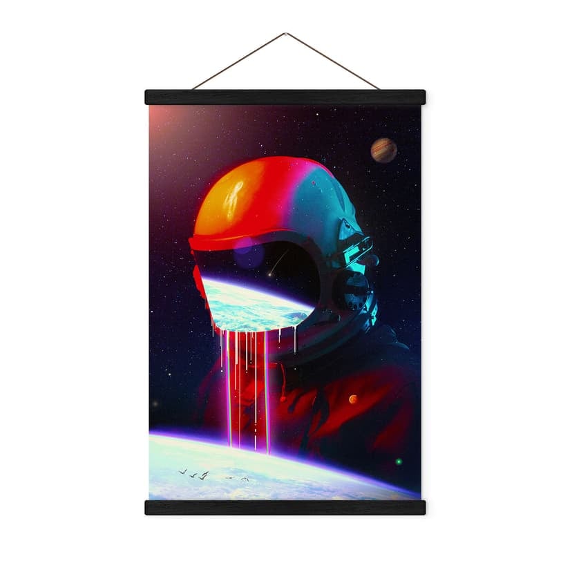 Obraz tkaniny astronauta z widokiem na ziemię - Nicebleed