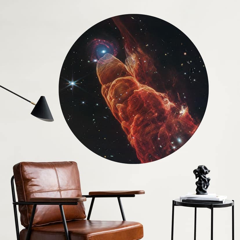 Naklejka na ścianę James Webb Telescope - Cosmic Whirlwind Herbig Haro 49/50 - Round
