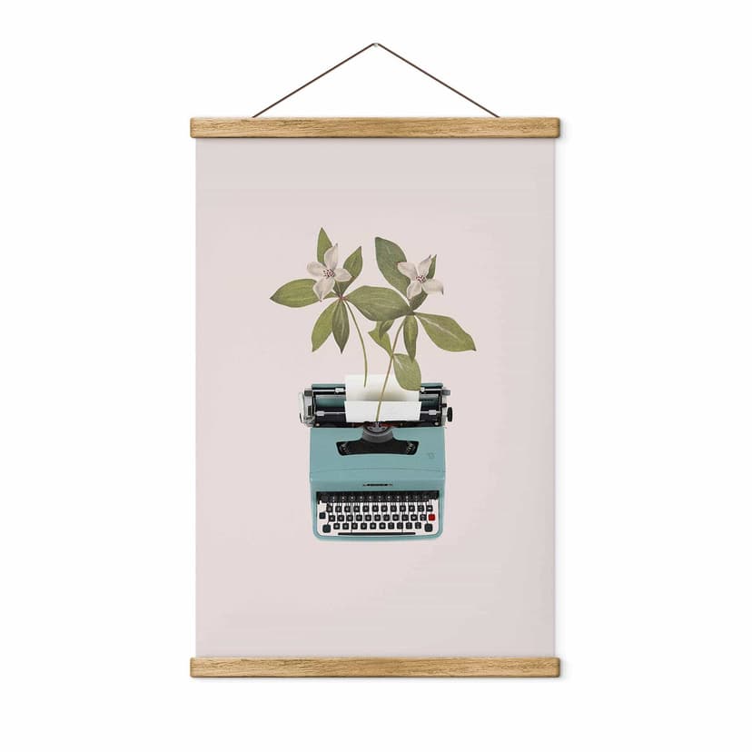 Obraz tkaniny Frida Floral Studio - Botaniczna maszyna do pisania