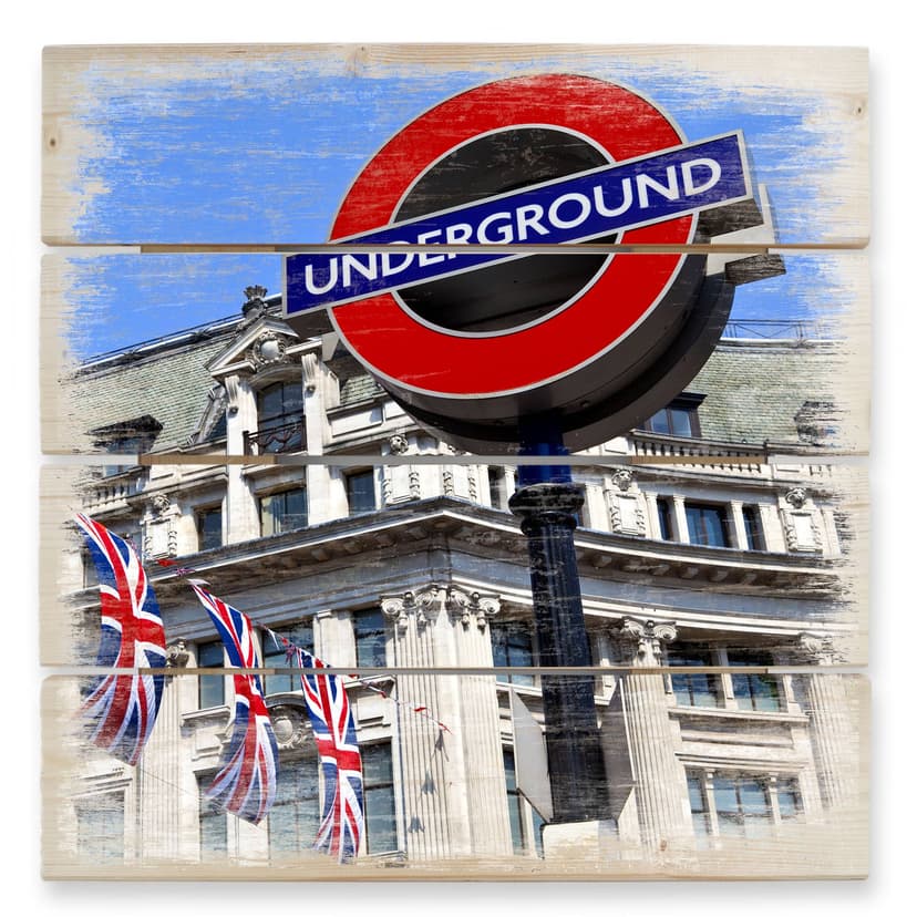 Obraz drewniany London Underground - 40x41,5 cm