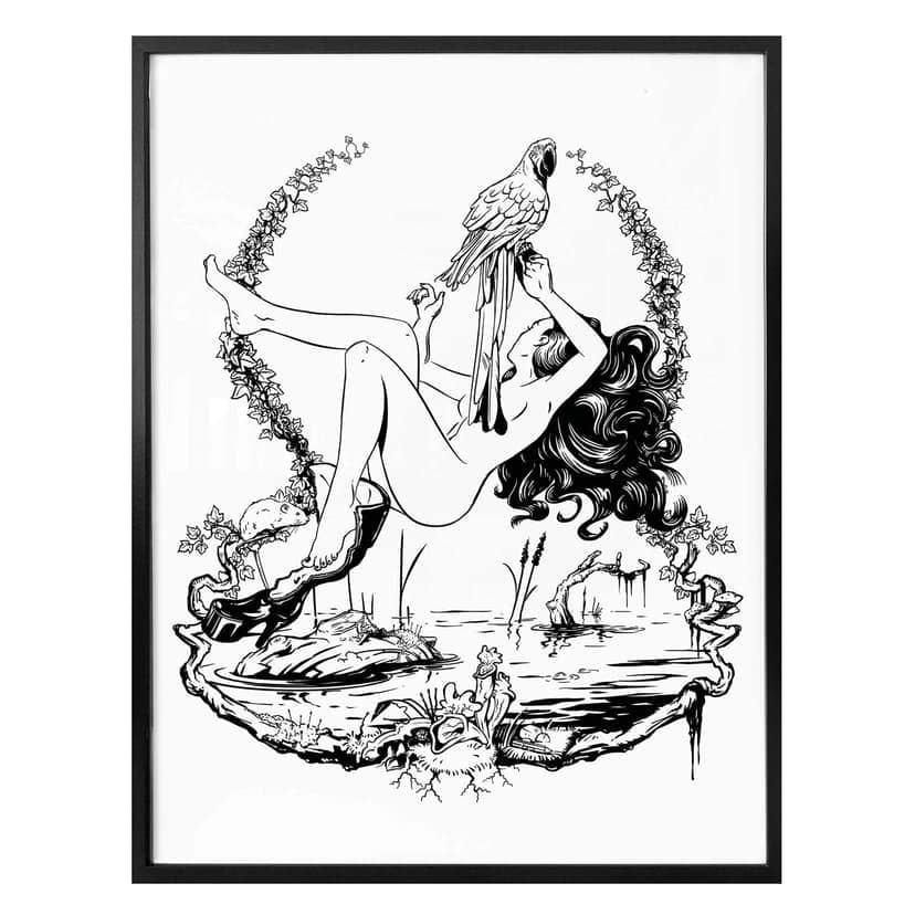 Plakat - Drawstore - Parrot 'n Girl
