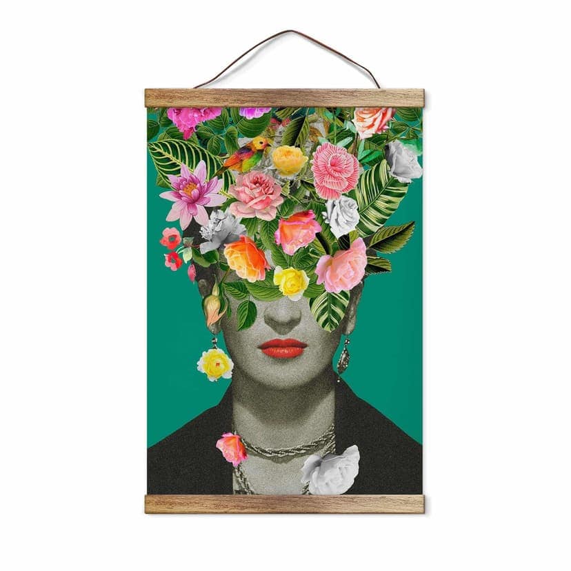 Płótno, baner, obraz z tkaniny Frida Floral Studio - Portret Frida