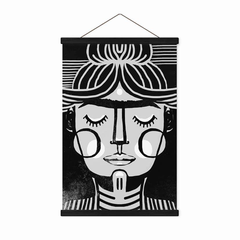 Obraz tkaniny Śniąca Frida ilustracja - Treechild