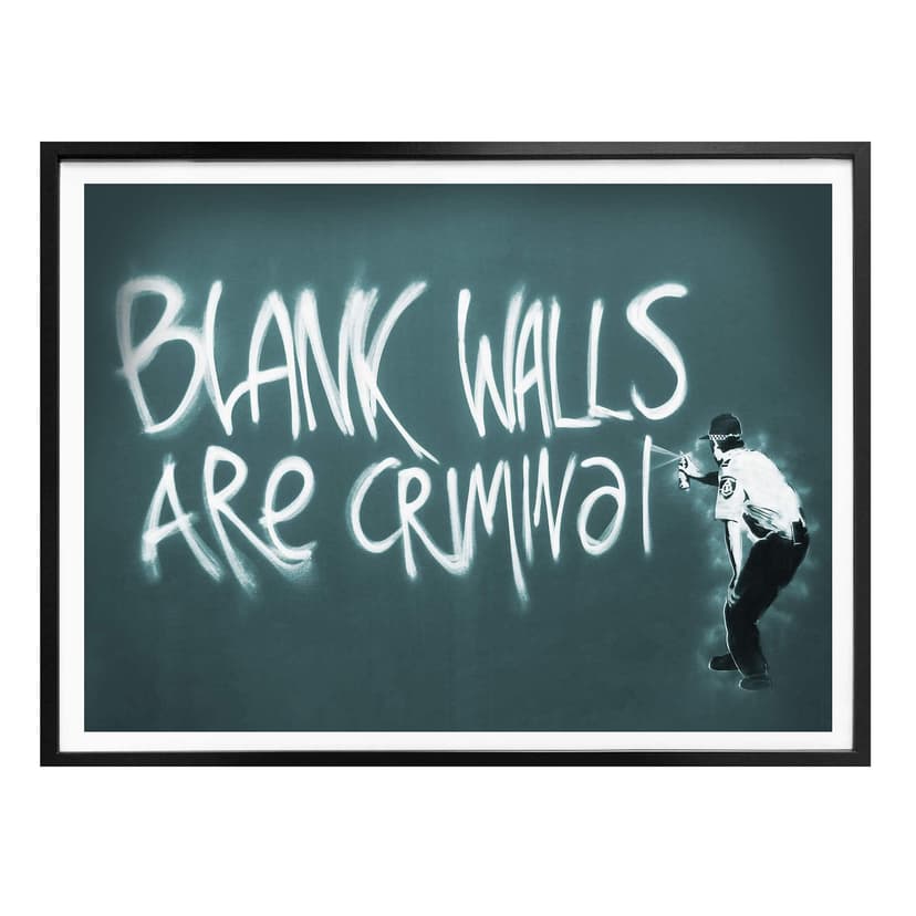 Plakat Banksy'ego - Puste ściany są przestępstwem