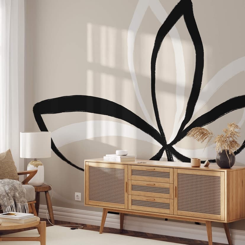 Fototapeta uplusmestudio - Line Art - Podwójny kwiat