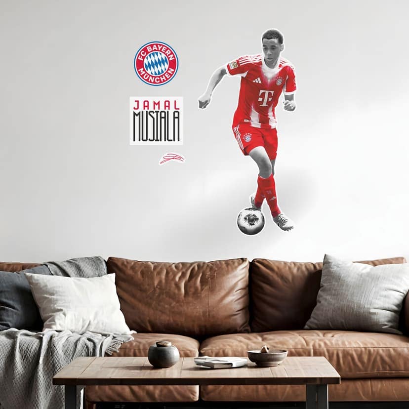 Naklejka na ścianę z tatuażem zawodnika FC Bayern Jamala Musiala 2025/26