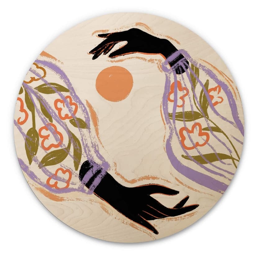 Obraz drewniany Arty Guava - Embrace the sun - Round