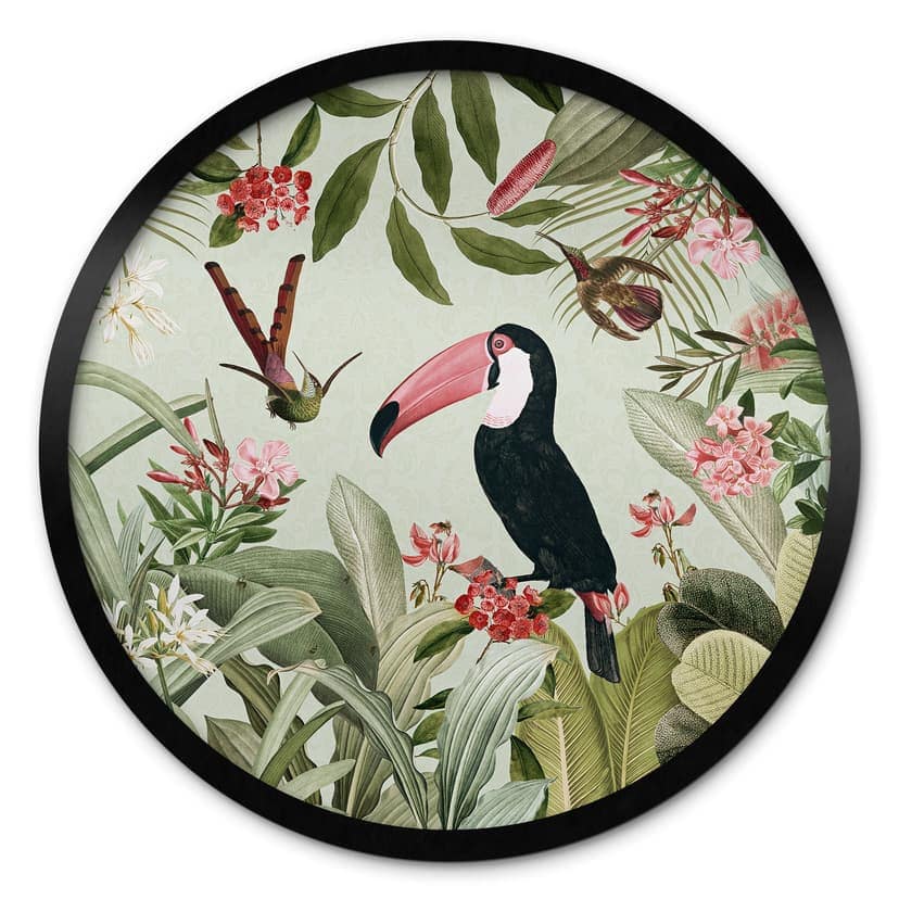 Plakat Toucan in Jungle Paradise - UN Designs - Okrągły
